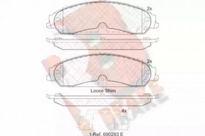 R BRAKE rb2097 -  Комплект тормозных колодок, дисковый тормоз